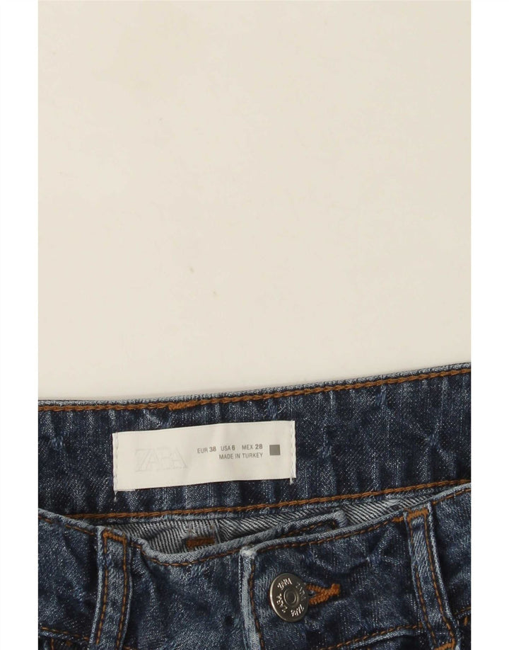 Zara Γυναικείο Straight Jeans EU 38 Small W28 L28 Blue Spotted