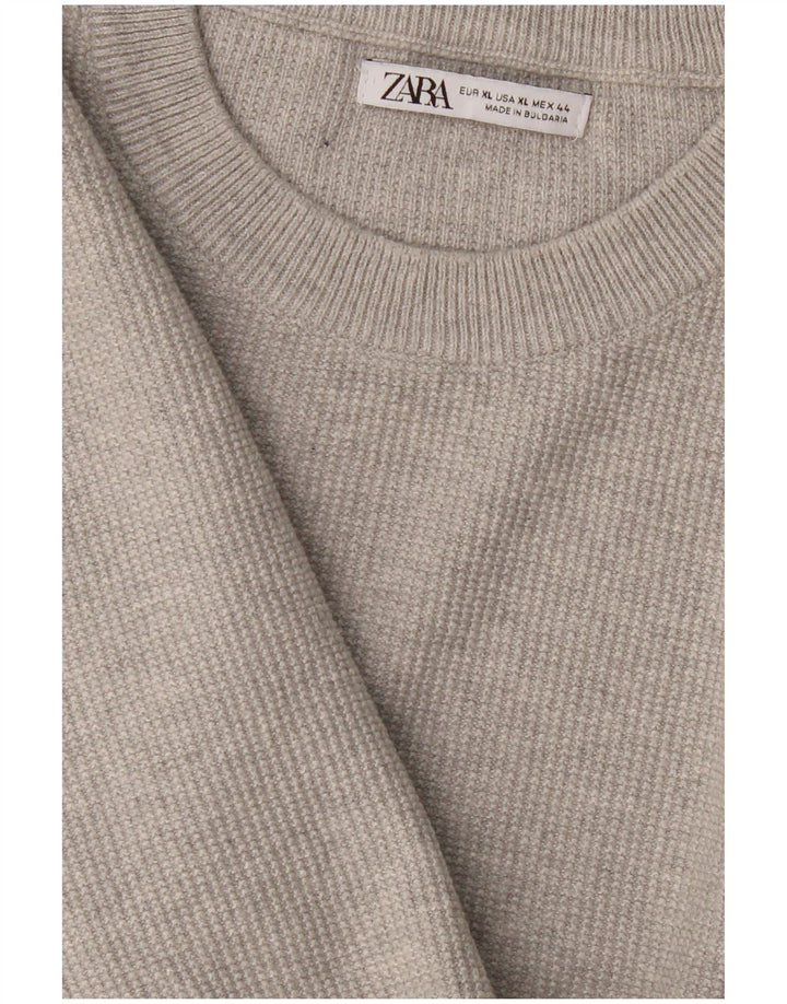 Zara Γυναικείο πουλόβερ με λαιμόκοψη UK 18 XL Γκρι