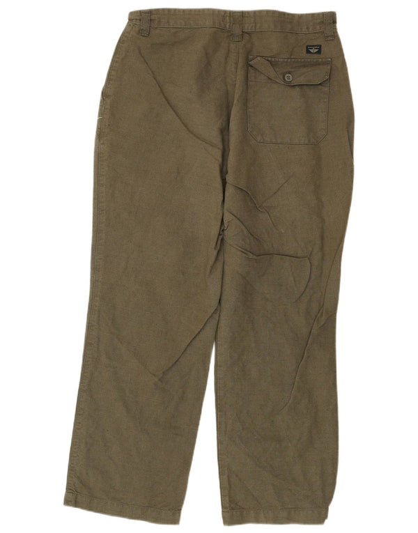 Dockers Ανδρικό ίσιο παντελόνι Chino W34 L30 Χακί Λινό