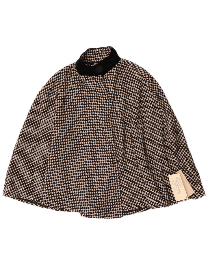 Regina Schrecker Γυναικείο Παλτό Poncho IT 42 Μεσαίο μαύρο μαλλί Houndstooth