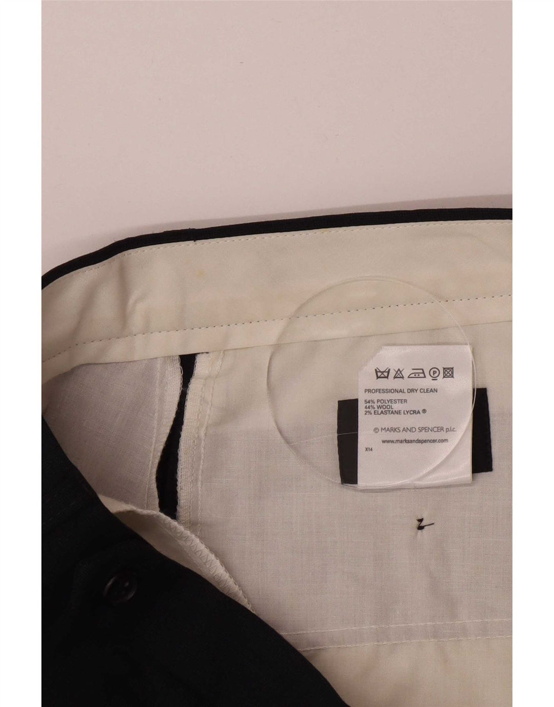 Marks & Spencer Ανδρικό παντελόνι με καρφίτσα W34 L33 Navy Blue Polyester