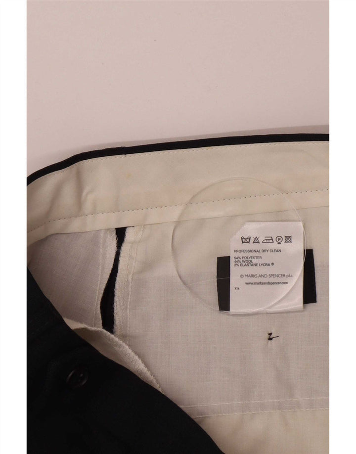 Marks & Spencer Ανδρικό παντελόνι με καρφίτσα W34 L33 Navy Blue Polyester