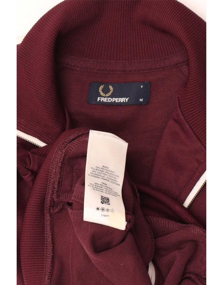 Fred Perry Boys αθλητική φόρμα Top Jacket 9-10 Years Medium Maroon Colourblock