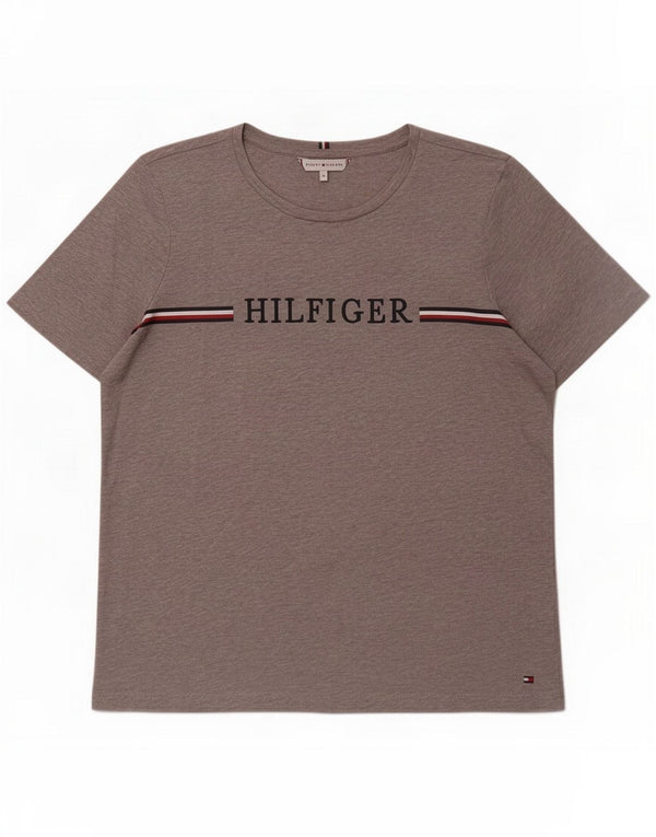 Tommy Hilfiger Ανδρικό γραφικό T-shirt Top Medium Grey