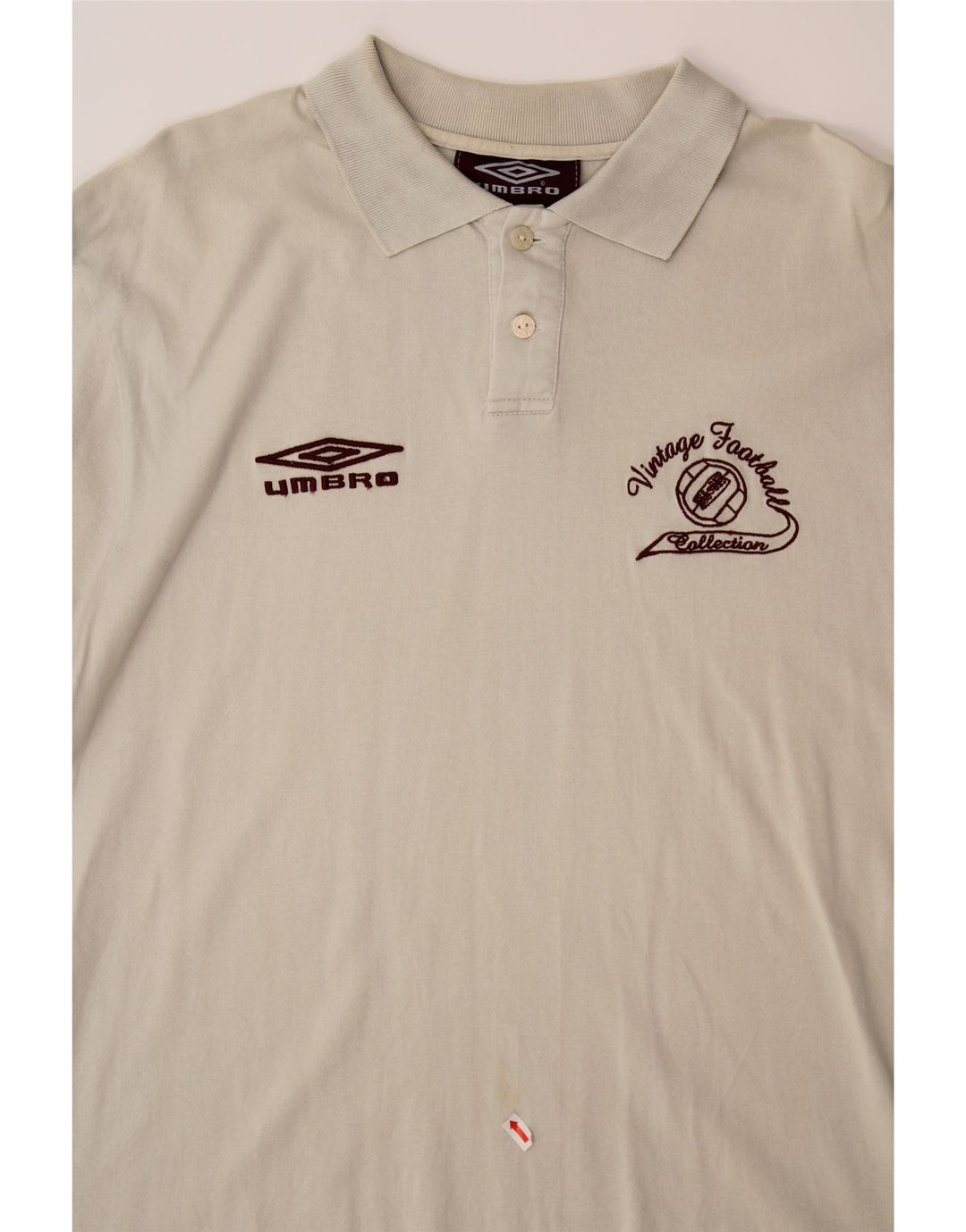 UMBRO Mens Graphic Polo Shirt Large Off White Cotton Vintage Umbro and Second-Hand Umbro from Messina Hembry 