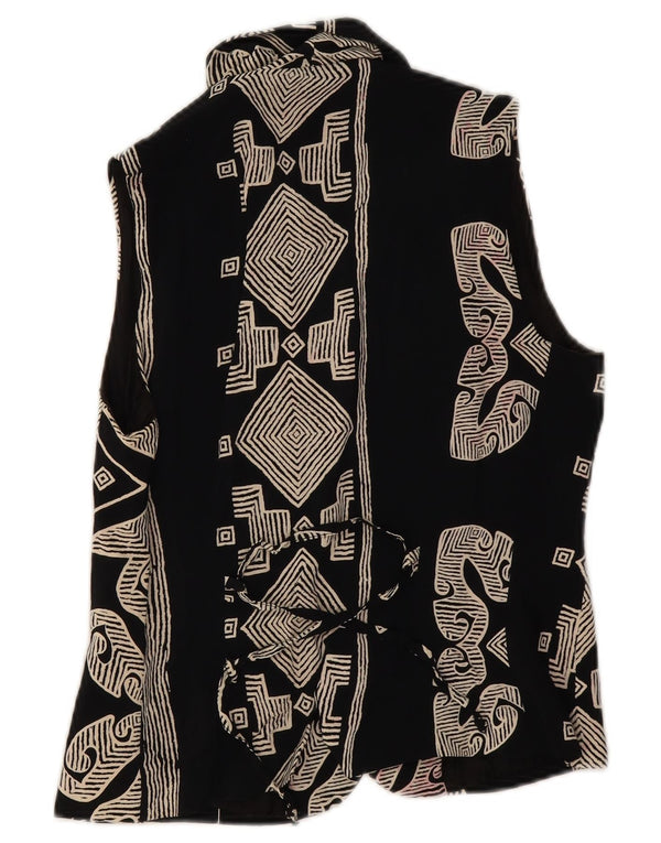 Vintage Γυναικείο Γιλέκο UK 8 Small Black Geometric