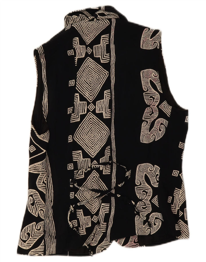 Vintage Γυναικείο Γιλέκο UK 8 Small Black Geometric