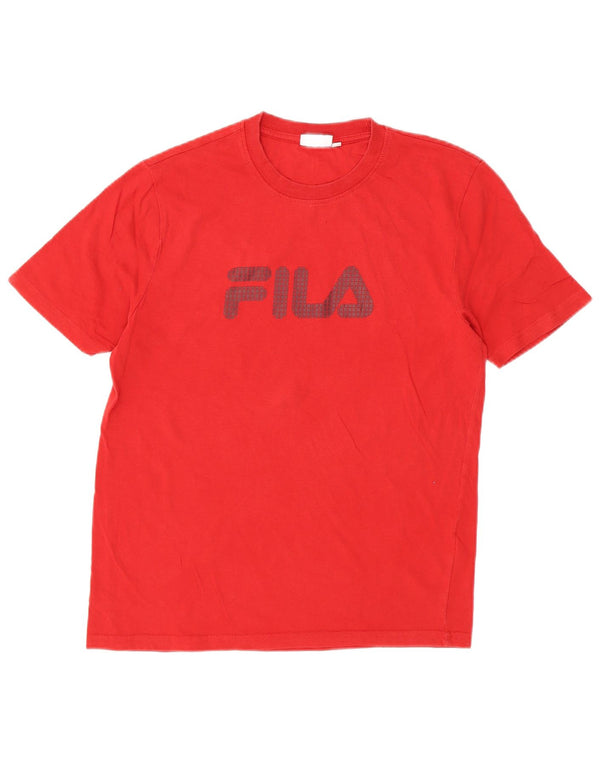 Fila Ανδρικό γραφικό T-Shirt Top Μικρό κόκκινο βαμβακερό