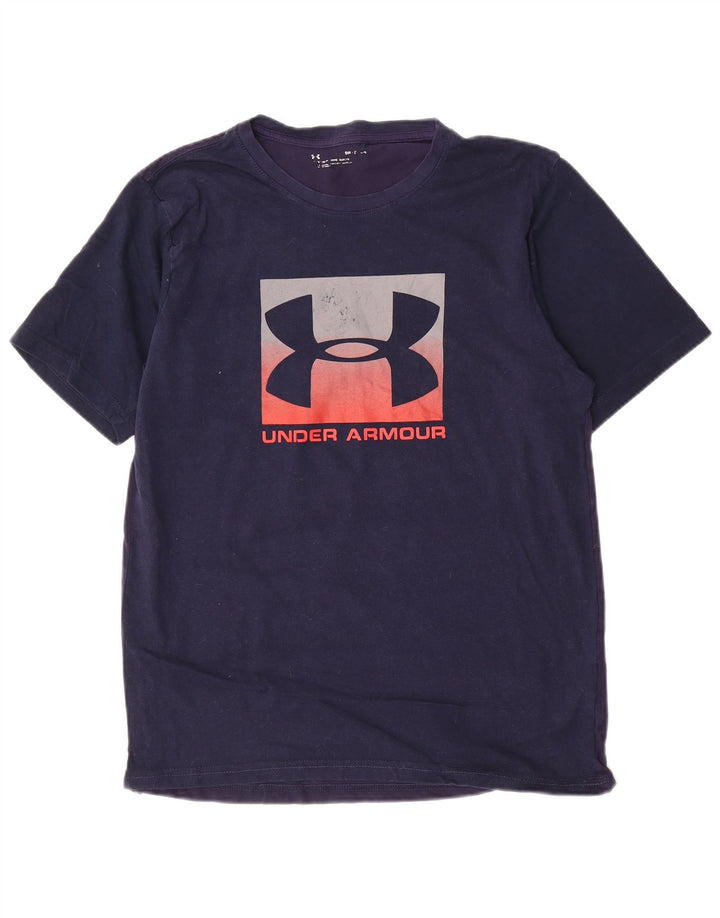 Under Armour Ανδρικό γραφικό T-Shirt Top Μικρό Navy Blue από βαμβάκι
