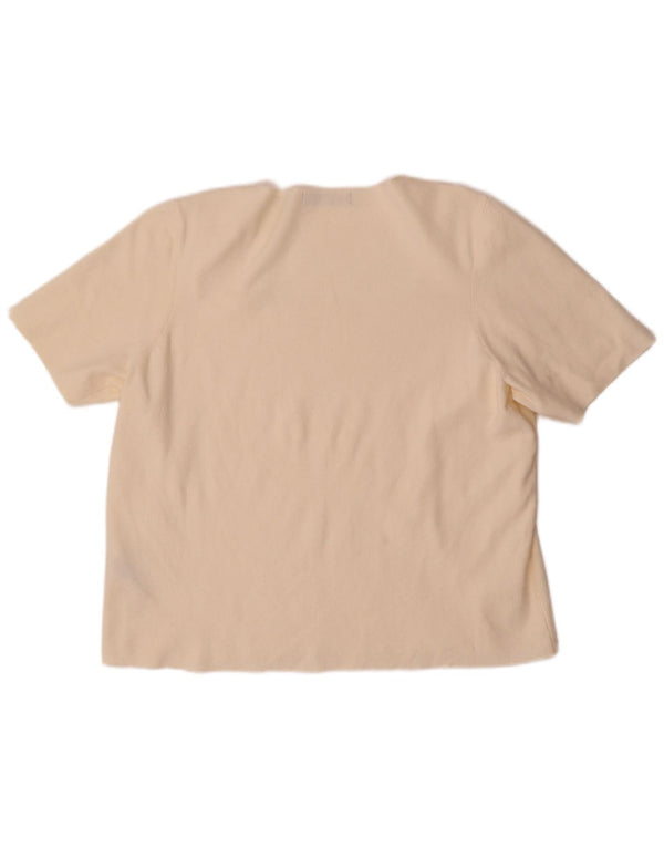 Marks & Spencer Γυναικείο T-Shirt Top UK 22 3XL Beige Viscose