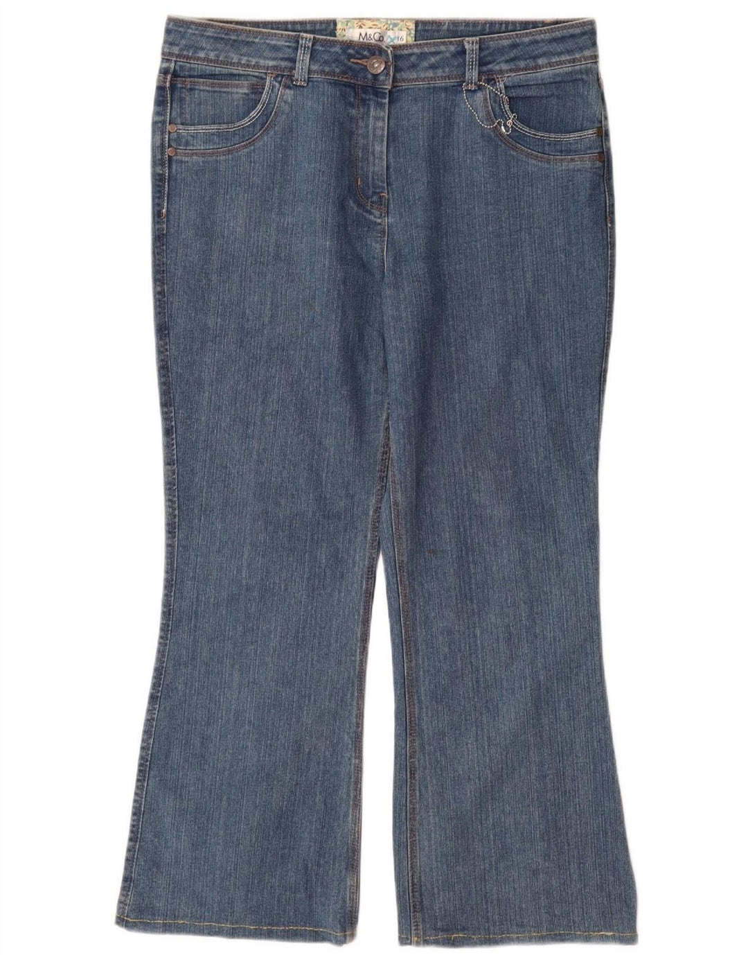 M&Co Γυναικεία Bootcut Jeans UK 16 Large W34 L29 Μπλε βαμβακερό