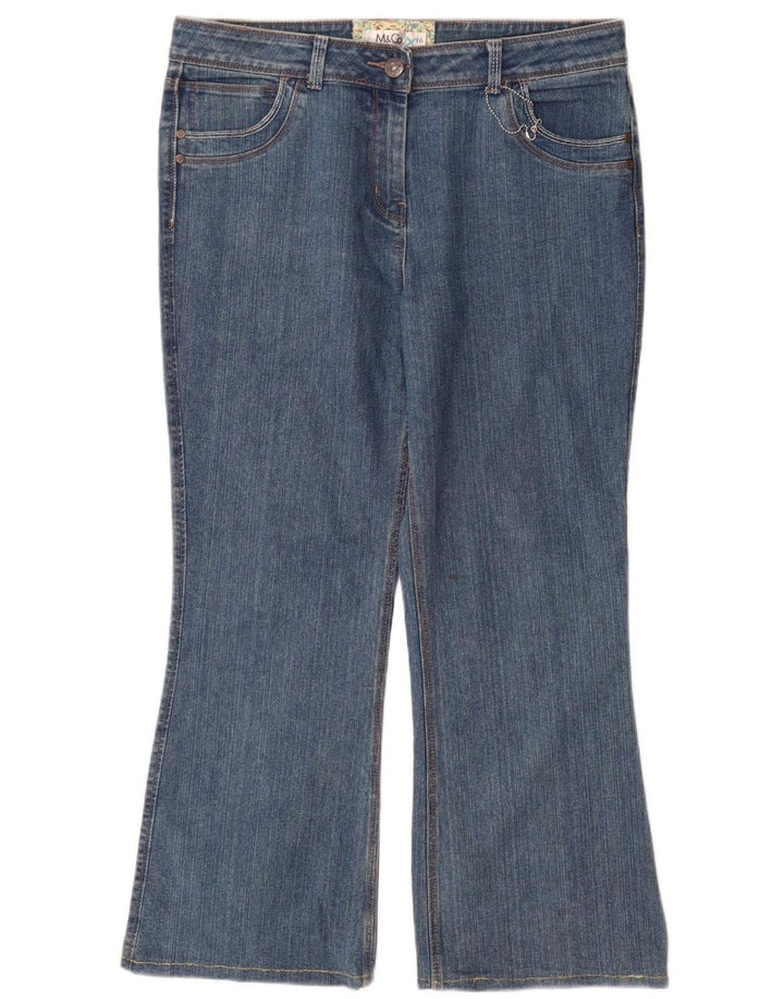 M&Co Γυναικεία Bootcut Jeans UK 16 Large W34 L29 Μπλε βαμβακερό