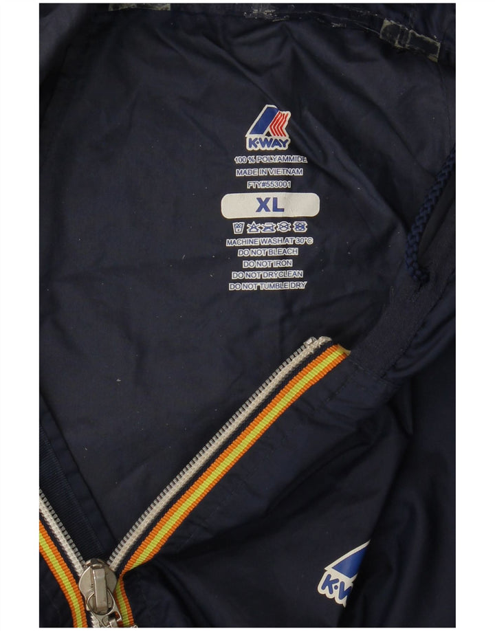 K-Way Ανδρικό μπουφάν βροχής με κουκούλα UK 42 XL Navy Blue Polyamide