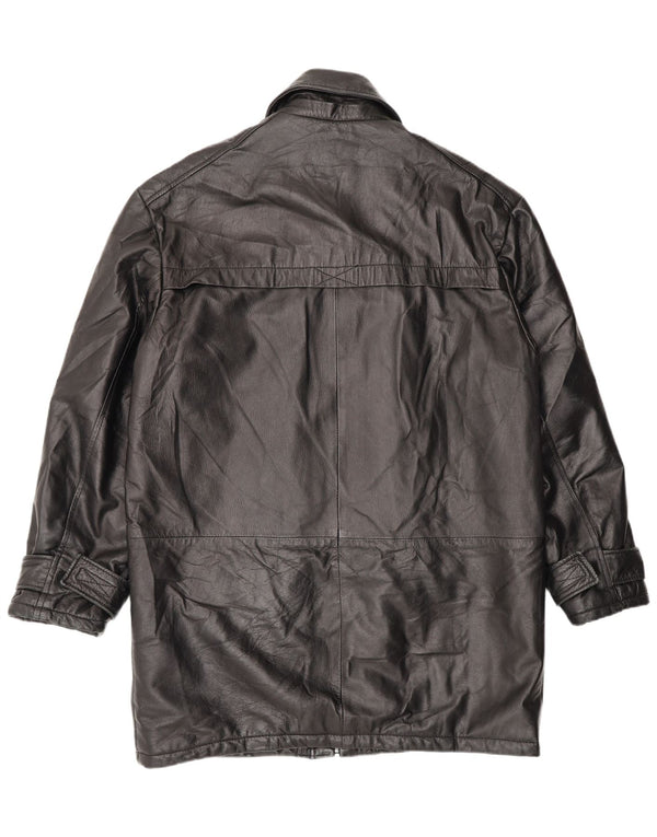 Vintage Ανδρικό Δερμάτινο Παλτό IT 48 Medium Black Leather