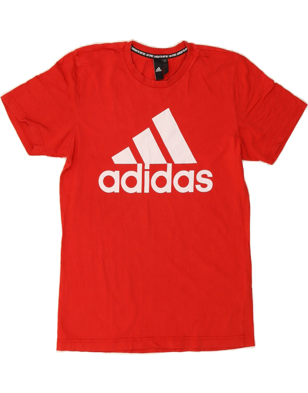 ADIDAS Mens Graphic T-Shirt Top Small Red Cotton Vintage Adidas and Second-Hand Adidas from Messina Hembry 