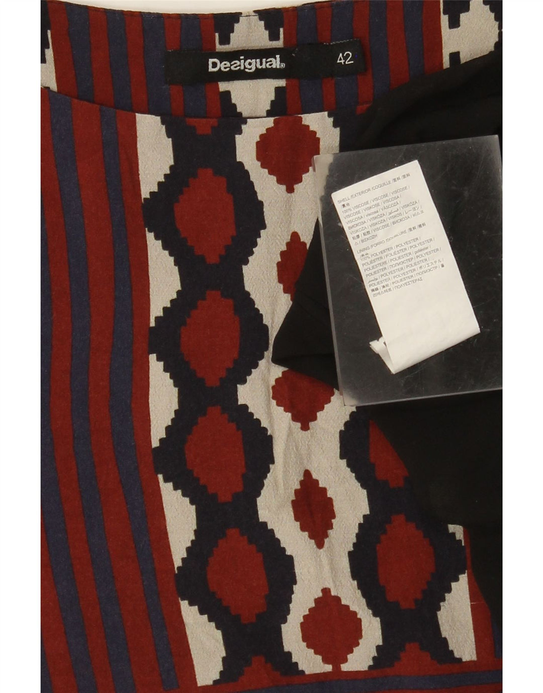 DESIGUAL Γυναικείο Φόρεμα A-Line EU 42 Μεγάλο Πολύχρωμο Γεωμετρικό