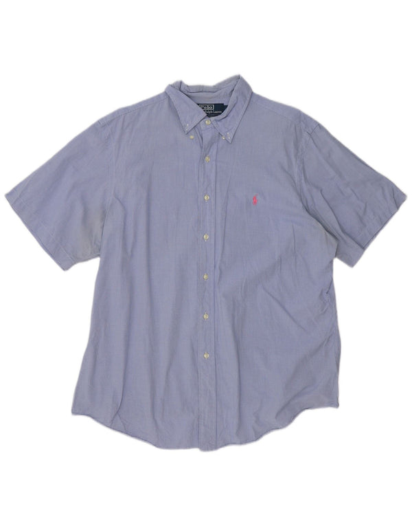 Polo Ralph Lauren Ανδρικό κοντομάνικο πουκάμισο μέγεθος 17 43 XL Μπλε Gingham