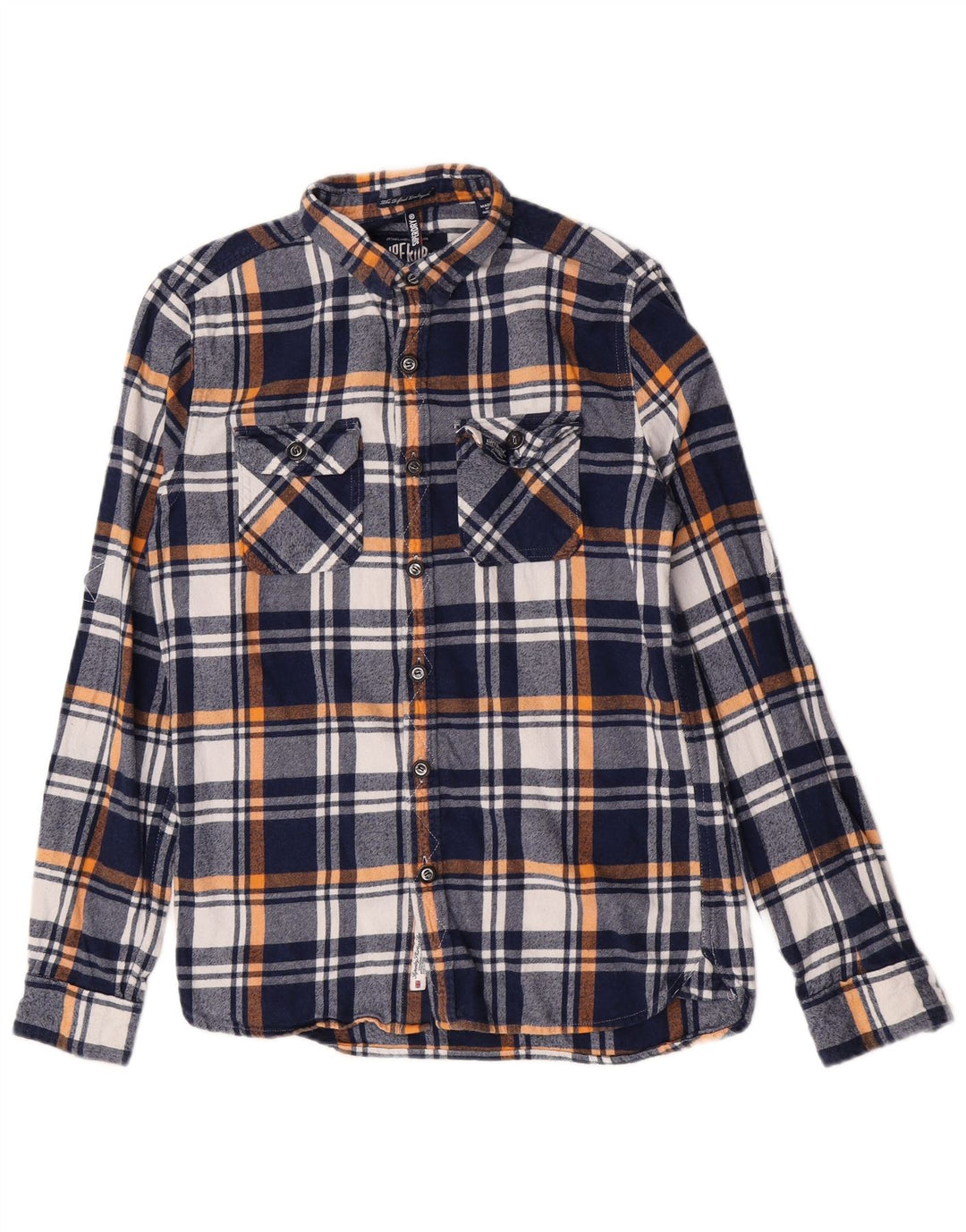 Ανδρικό φανελένιο πουκάμισο Superdry, μεσαίο μπλε ναυτικό, βαμβακερό
