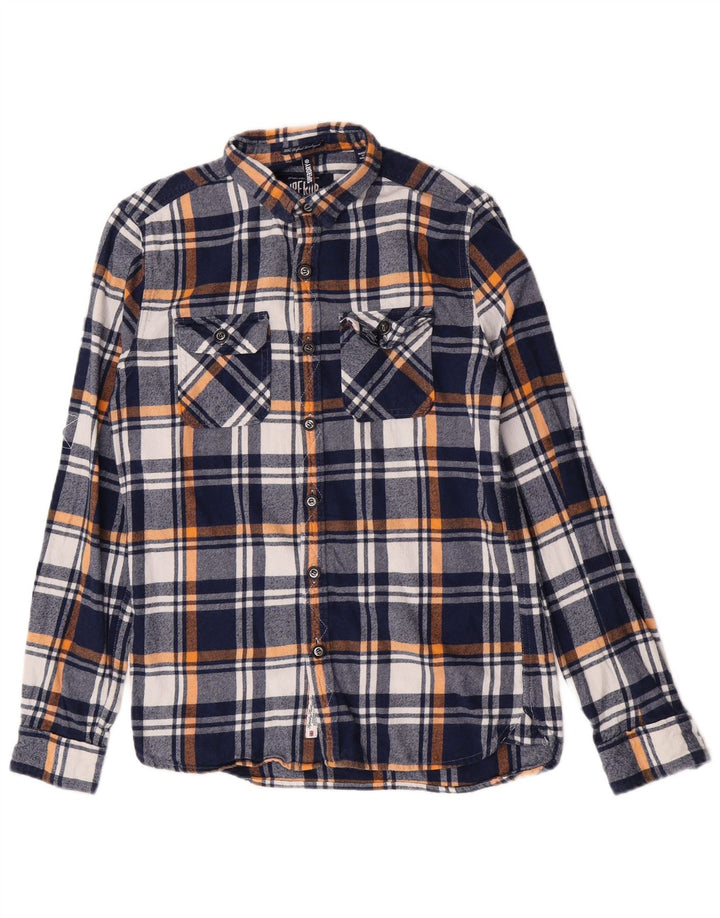 Ανδρικό φανελένιο πουκάμισο Superdry, μεσαίο μπλε ναυτικό, βαμβακερό
