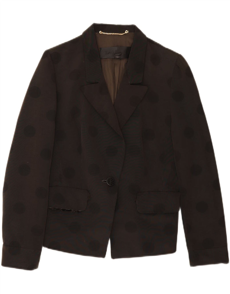 LOUIS FERAUD Womens 1 Button Blazer Jacket UK 8 Small Black Polka Dot Vintage Louis Feraud and Second-Hand Louis Feraud from Messina Hembry 