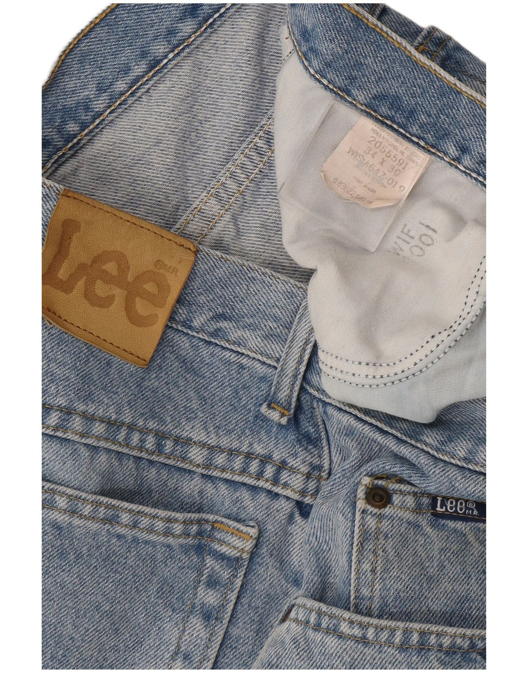 Lee Mens Straight Jeans W34 L30 Blue Cotton