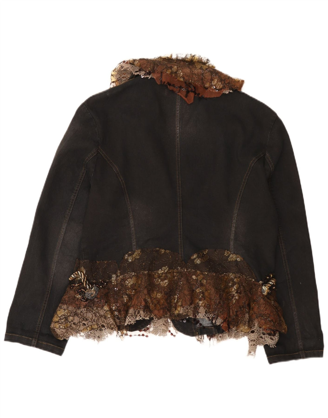 Vintage γυναικείο τζιν σακάκι μπλέιζερ UK 18 XL μαύρο χρώματος με 2 κουμπιά