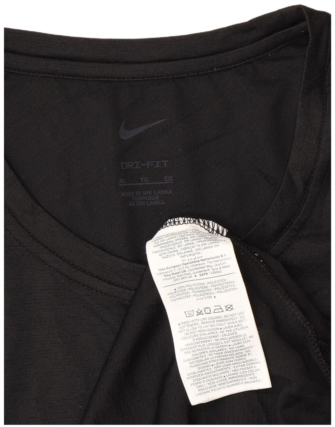 Ανδρικό T-Shirt NIKE Dri Fit Top XL Μαύρο πολυεστέρα
