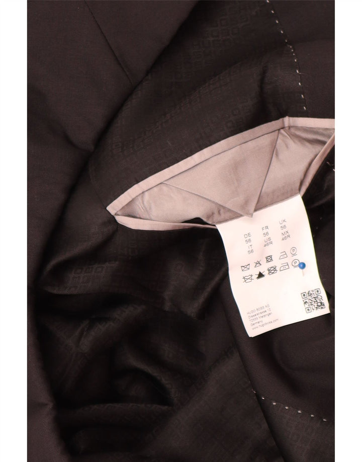 Ανδρικό σακάκι σακάκι Hugo Boss με 2 κουμπιά EU 56 3XL Μαύρο παρθένο μαλλί