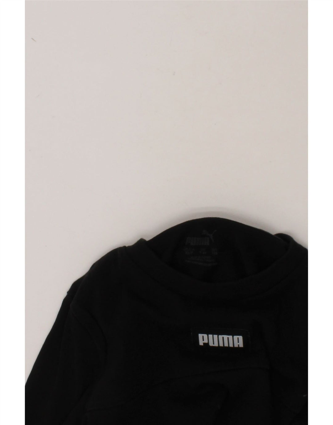 PUMA Girls Top Long Sleeve 7-8 Years Black Cotton Vintage Puma and Second-Hand Puma from Messina Hembry 