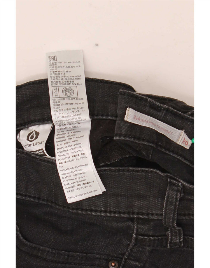 Levi's Womens 314 Shaping τζιν σορτς W29 L28 μαύρο βαμβακερό