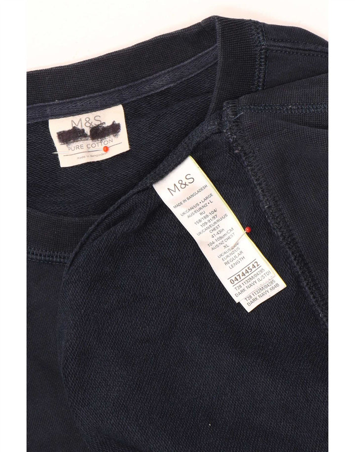 Ανδρική φούτερ Marks & Spencer Jumper Large Navy Blue Cotton
