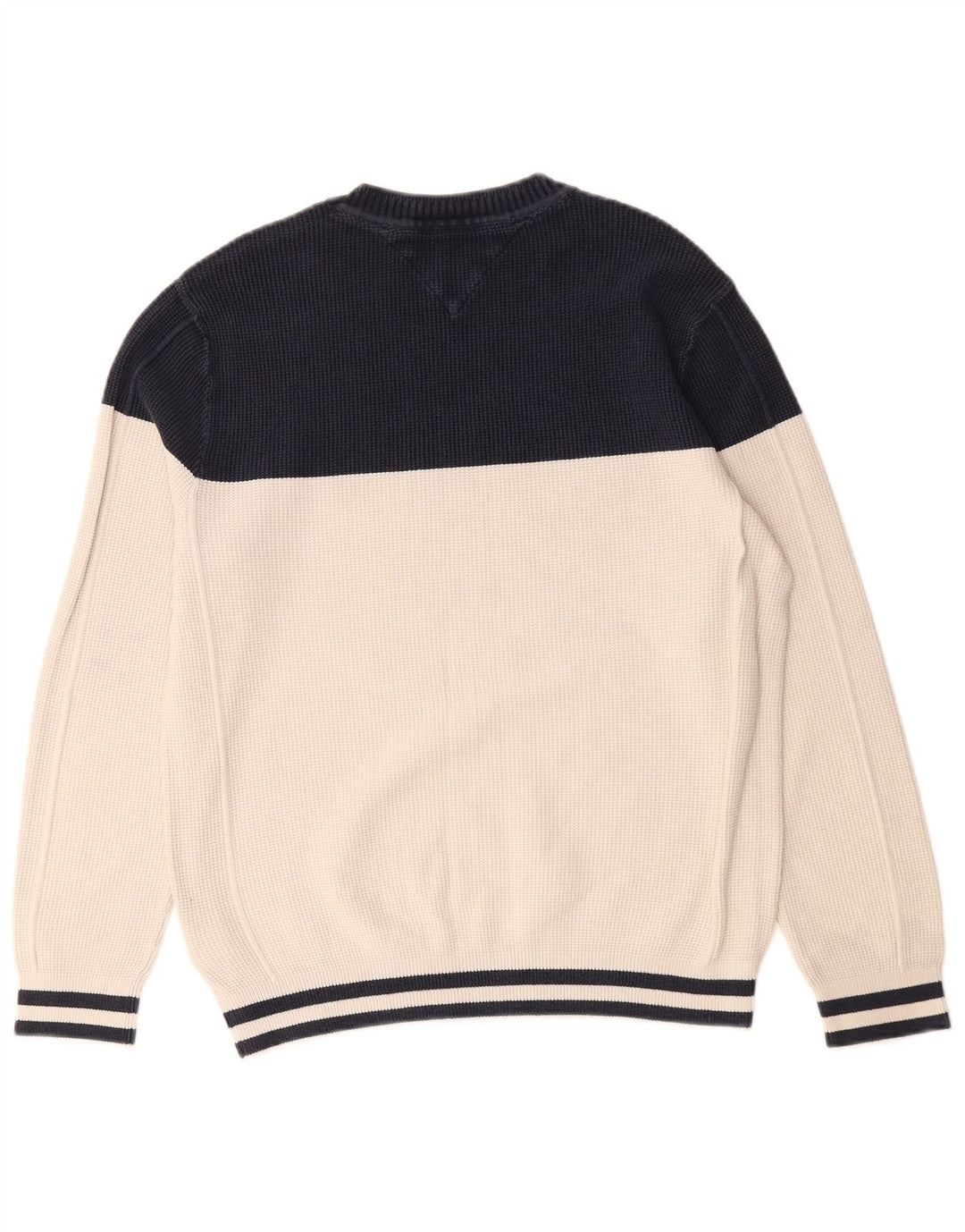 Ανδρικό πουλόβερ με λαιμόκοψη Tommy Hilfiger, μεσαίο σε λευκό χρώμα