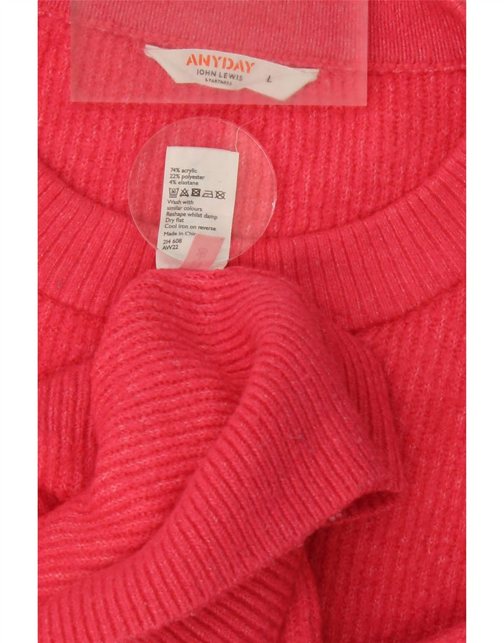 JOHN LEWIS Womens Oversized Crew Neck Jumper Sweater UK 16 Large Pink Vintage John Lewis and Second-Hand John Lewis from Messina Hembry 