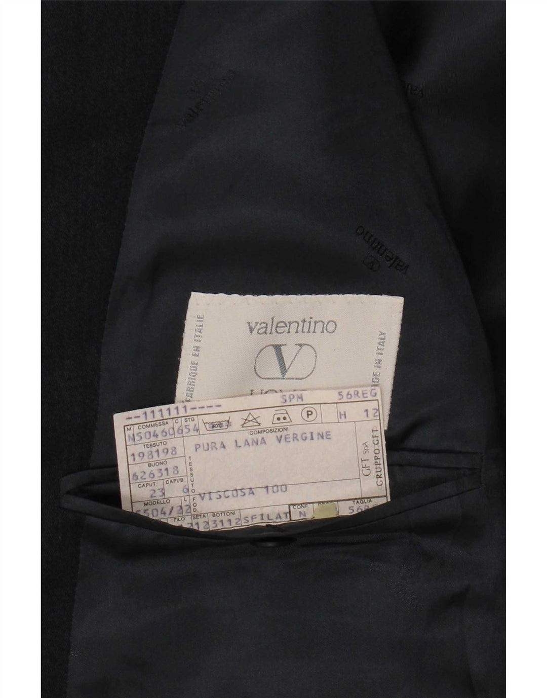 Valentino Mens 2 Button Blazer Jacket IT 56 3XL Navy Blue Virgin Wool