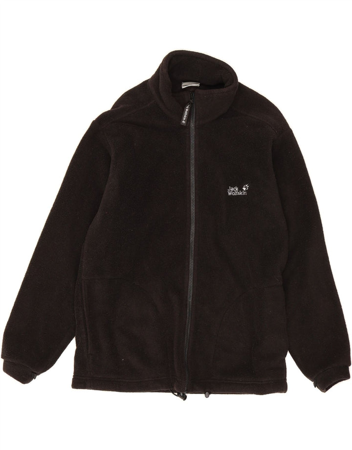 JACK WOLFSKIN Mens Fleece Jacket UK 36/38 Medium Black Polyester Vintage Jack Wolfskin and Second-Hand Jack Wolfskin from Messina Hembry 