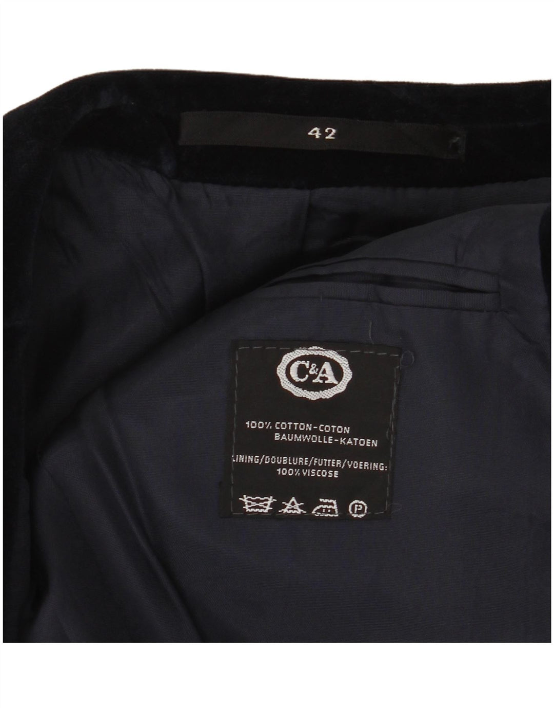 C&A Γυναικείο Μπουφάν Blazer με 2 Κουμπιά IT 42 Βαμβακερό μεσαίο Navy Blue
