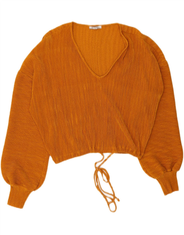 Zara γυναικεία μπλούζα Trafaluc Crop Batwing Top 14 μεσαίο πορτοκαλί πολυεστέρας