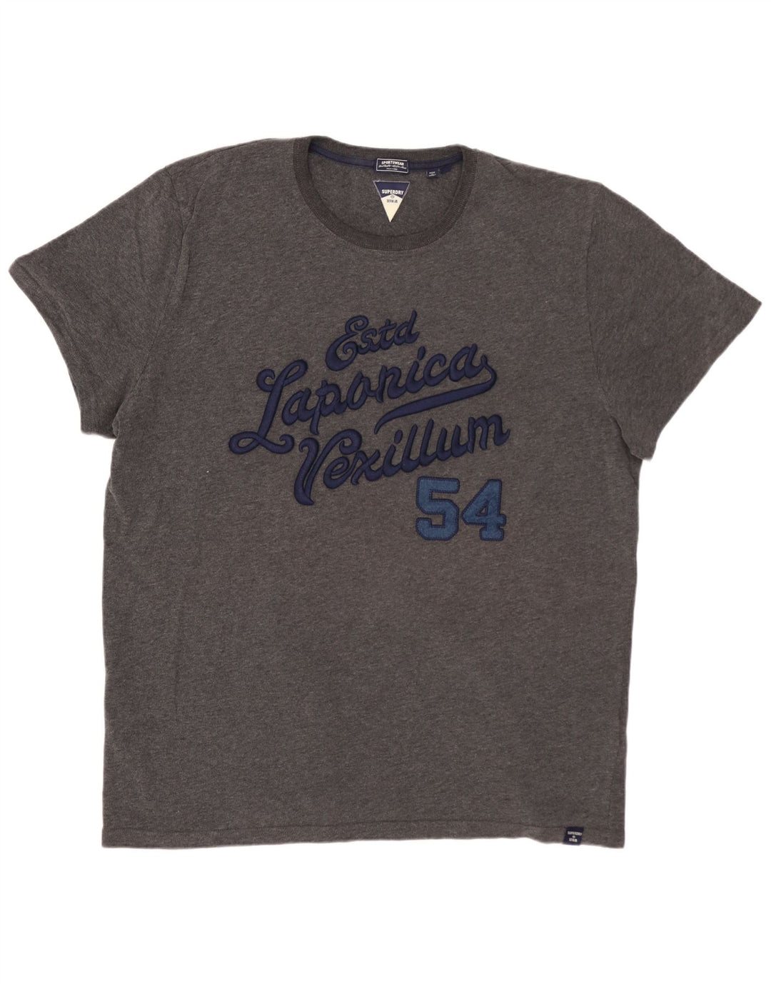 Ανδρικό γραφικό μπλουζάκι SUPERDRY Top 3XL Γκρι βαμβακερό