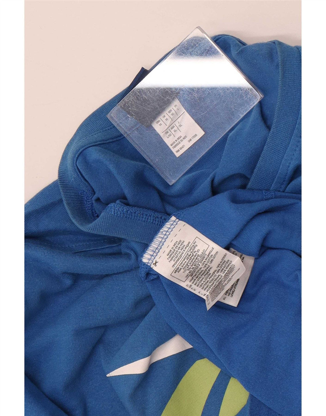 Ανδρικό γραφικό T-Shirt Reebok Top από μεσαίο μπλε βαμβακερό