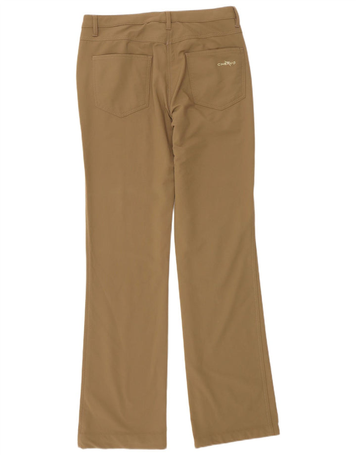 Chervo Γυναικείο Bootcut Casual Παντελόνι IT 42 Medium W28 L32 Beige Polyester