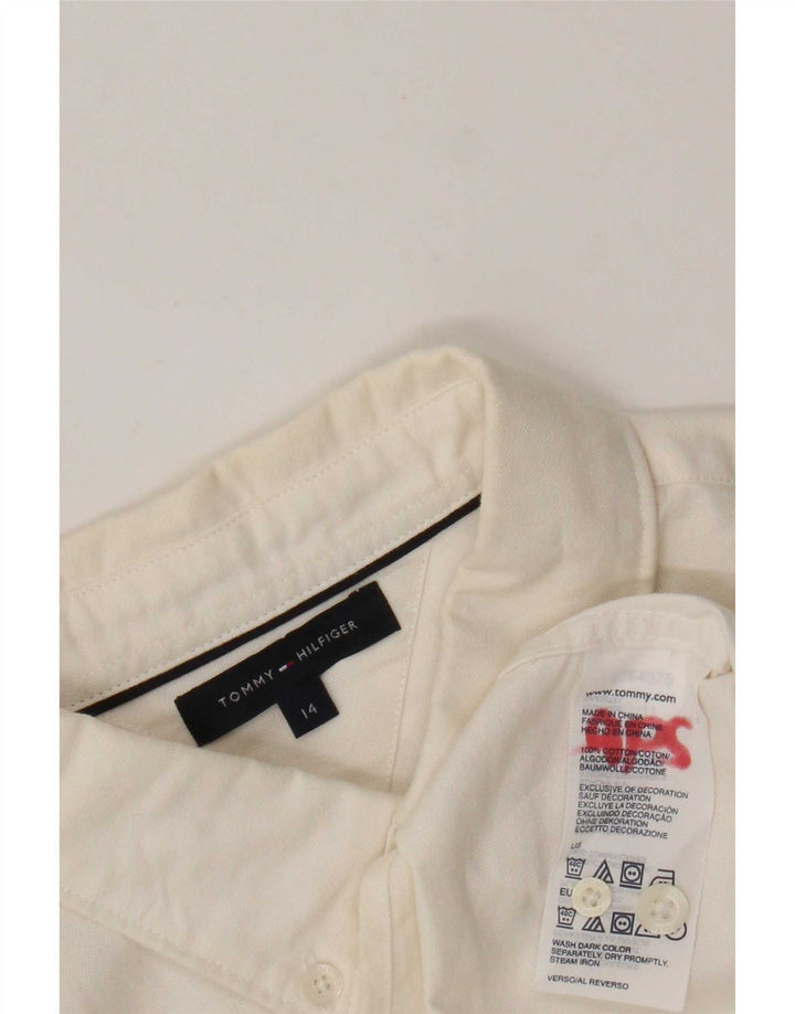 Tommy Hilfiger Boys Shirt 13-14 Years Off White Βαμβακερό