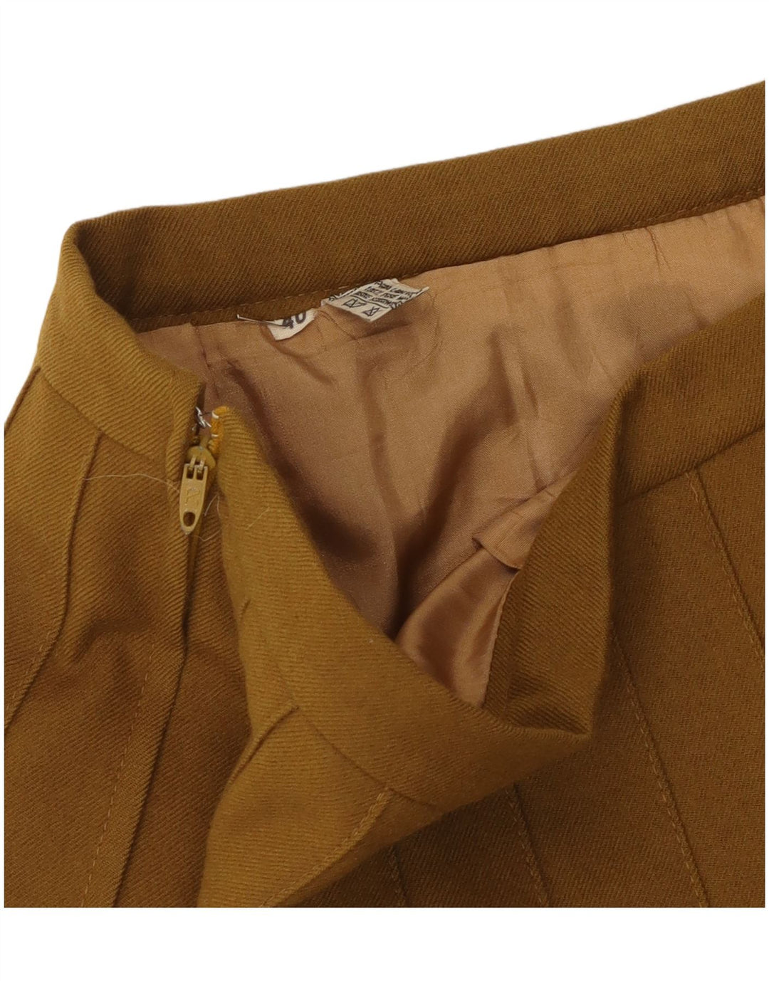Vintage Γυναικεία Φούστα Πλισέ μαχαιριού EU 40 Medium W30 Μαλλί χακί