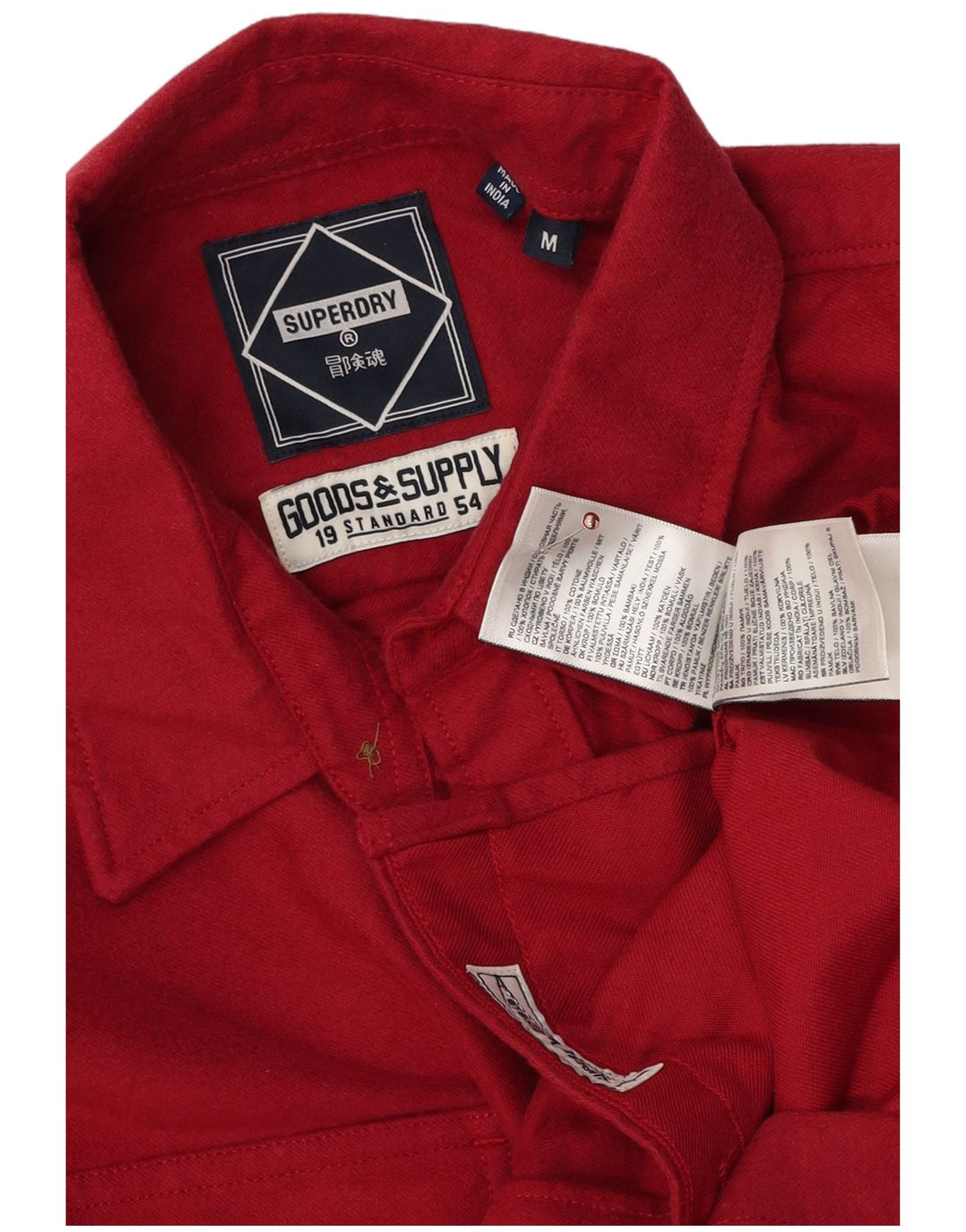 Ανδρικό πουκάμισο Superdry, μεσαίο κόκκινο βαμβακερό