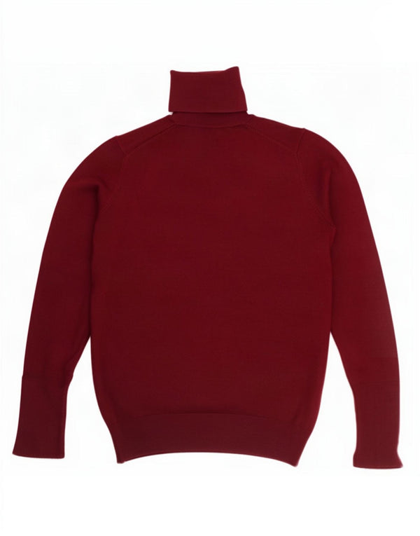 Zara Γυναικείο πουλόβερ με ρολό λαιμόκοψη UK 12 Medium Burgundy