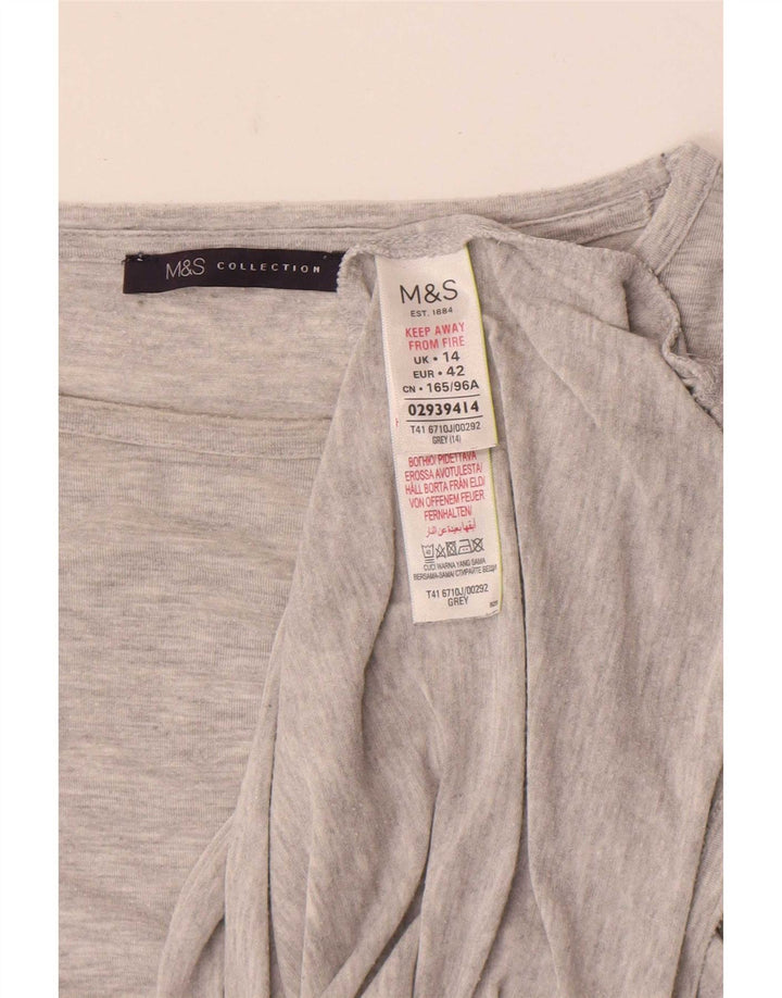 Marks & Spencer Γυναικείο τοπ μακρυμάνικο UK 14 Medium Grey Modal