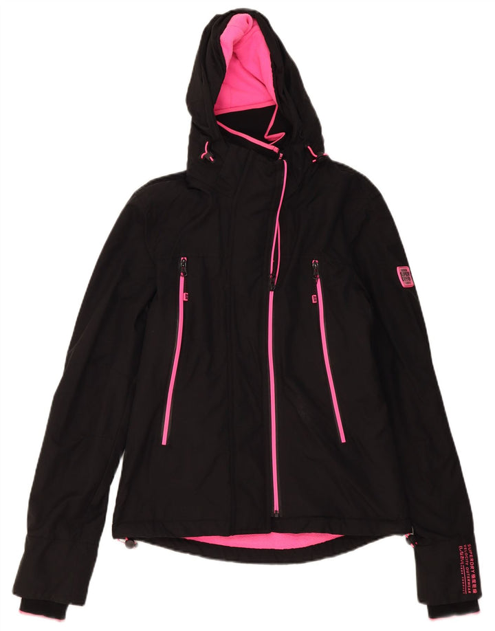 Superdry Γυναικείο Αντιανεμικό Μπουφάν UK 8 Μικρό Μαύρο Πολυεστέρα