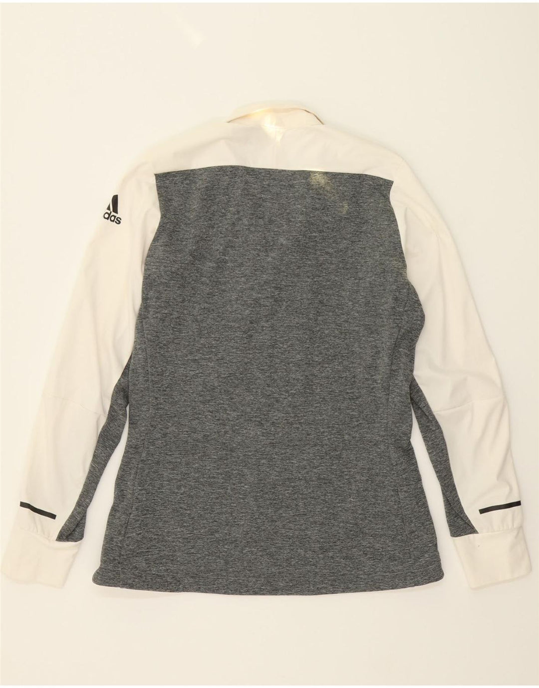 ADIDAS Womens Tracksuit Top Jacket UK 14 Large White Colourblock Vintage Adidas and Second-Hand Adidas from Messina Hembry 