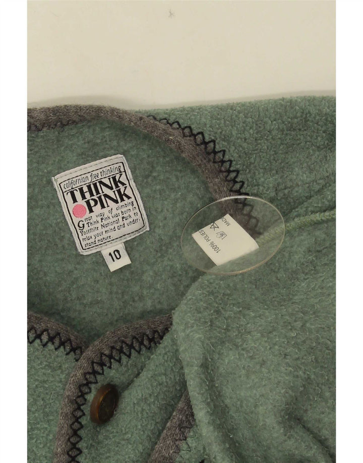 Think Pink Womens Fleece Gilet UK 10 Small Green Polyester