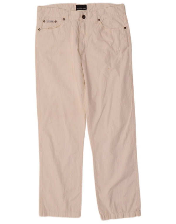 Calvin Klein Ανδρικό ίσιο casual παντελόνι W30 L29 Λευκό βαμβακερό