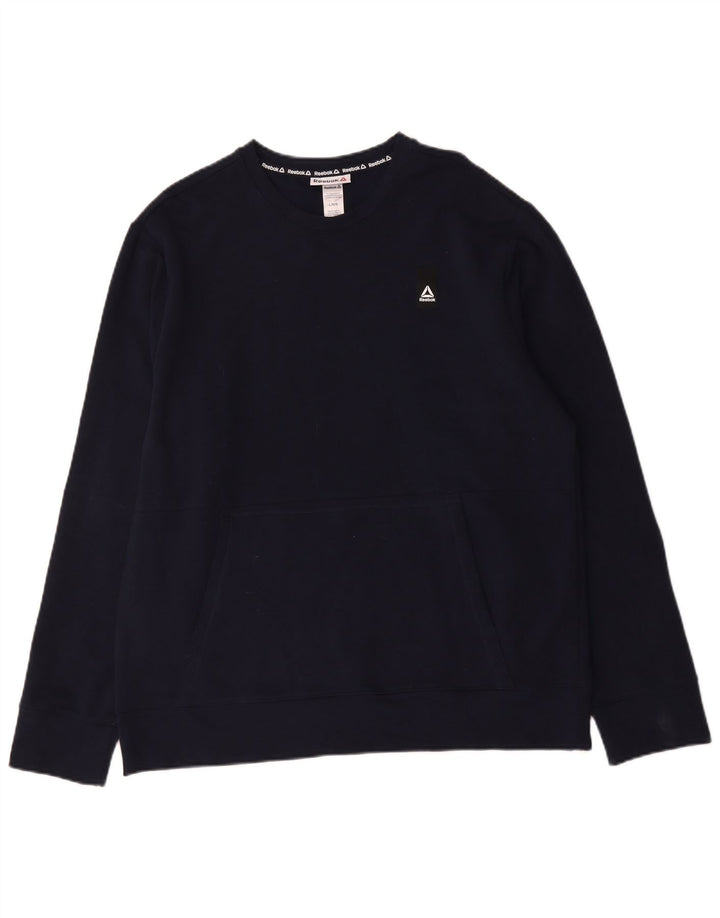 Ανδρικό φούτερ Reebok Jumper Large Navy Blue από βαμβάκι